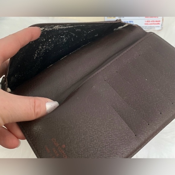 100% authentic Louis Vuitton Damier Ebene (DE) long vertical wallet organizer. - Picture 8 of 15